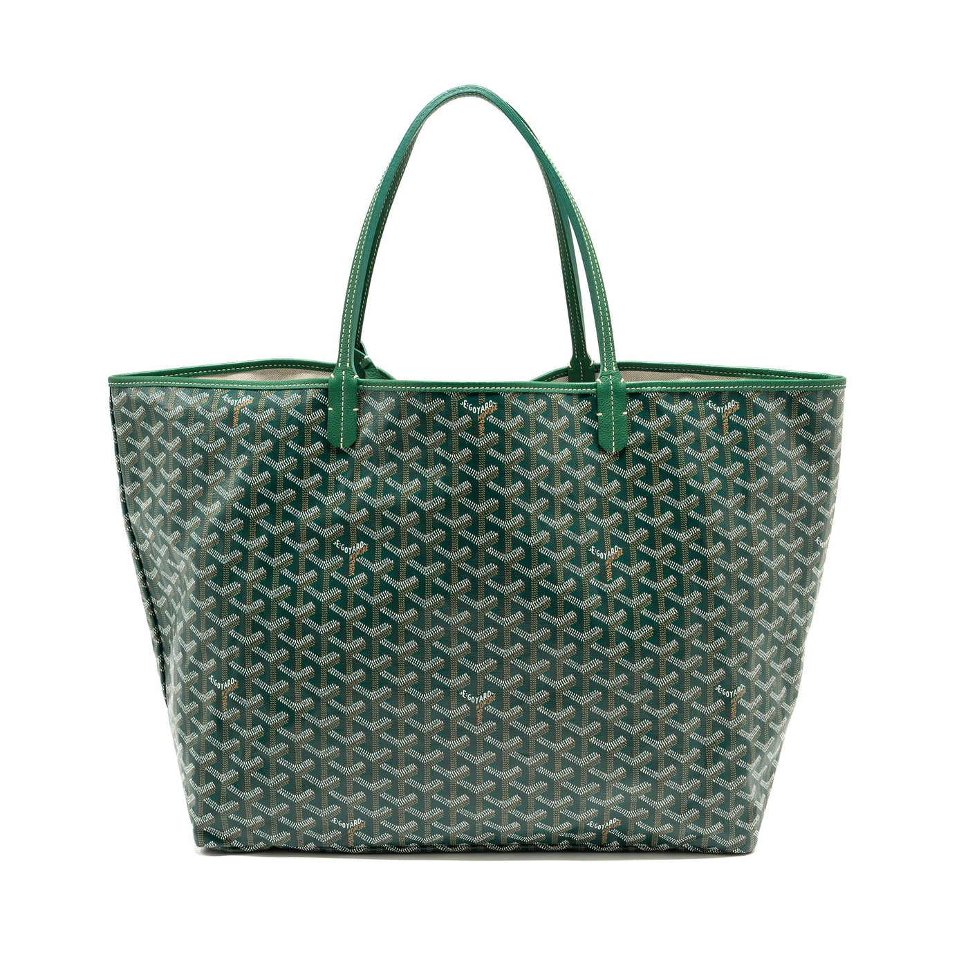 GOYARD SAINT LOUIS GM TOTE BAG CANVAS / CALFSKIN GREEN SHW