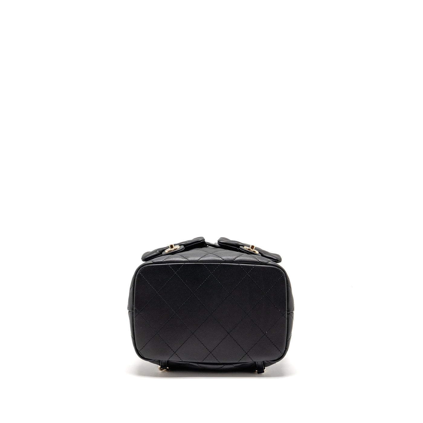 CHANEL DRAWSTRING TWO POCKETS BACKPACK CALFSKIN BLACK LGHW (MICROCHIP)