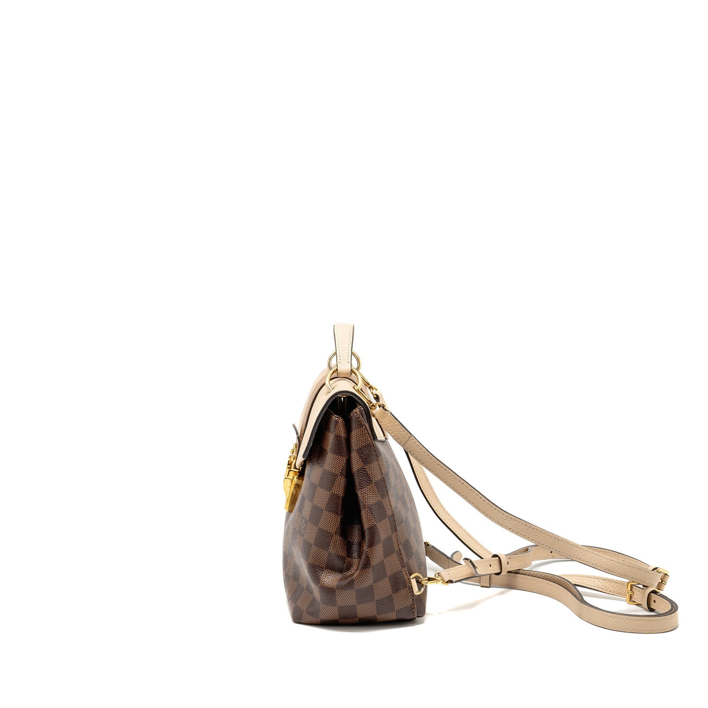 LOUIS VUITTON CLAPTON BACKPACK DAMIER EBENE/LIGHT PINK GHW