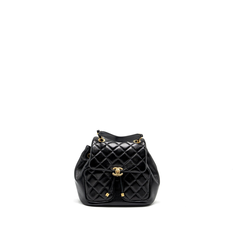 CHANEL 23K MINI BACKPACK LAMBSKIN BLACK GHW (MICROCHIP)