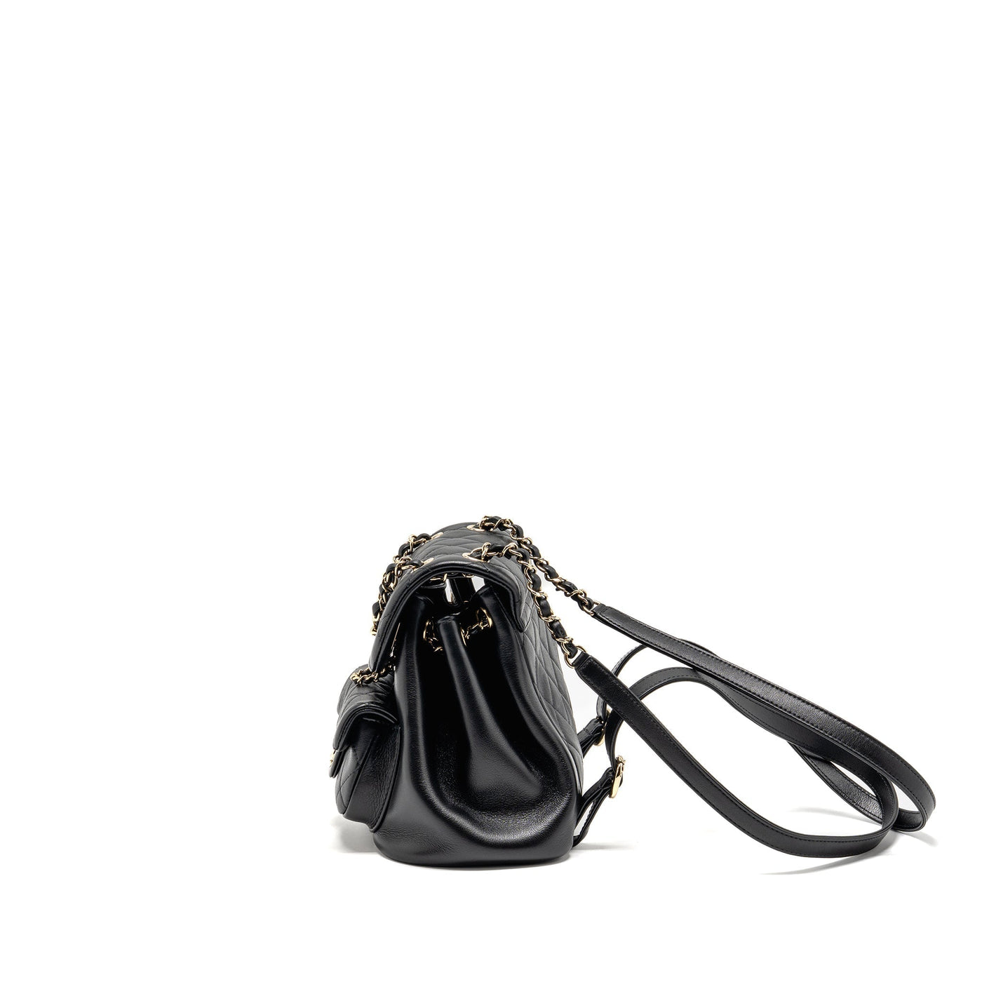 CHANEL MINI DUMA BACKPACK CALFSKIN BLACK LGHW (MICROCHIP)