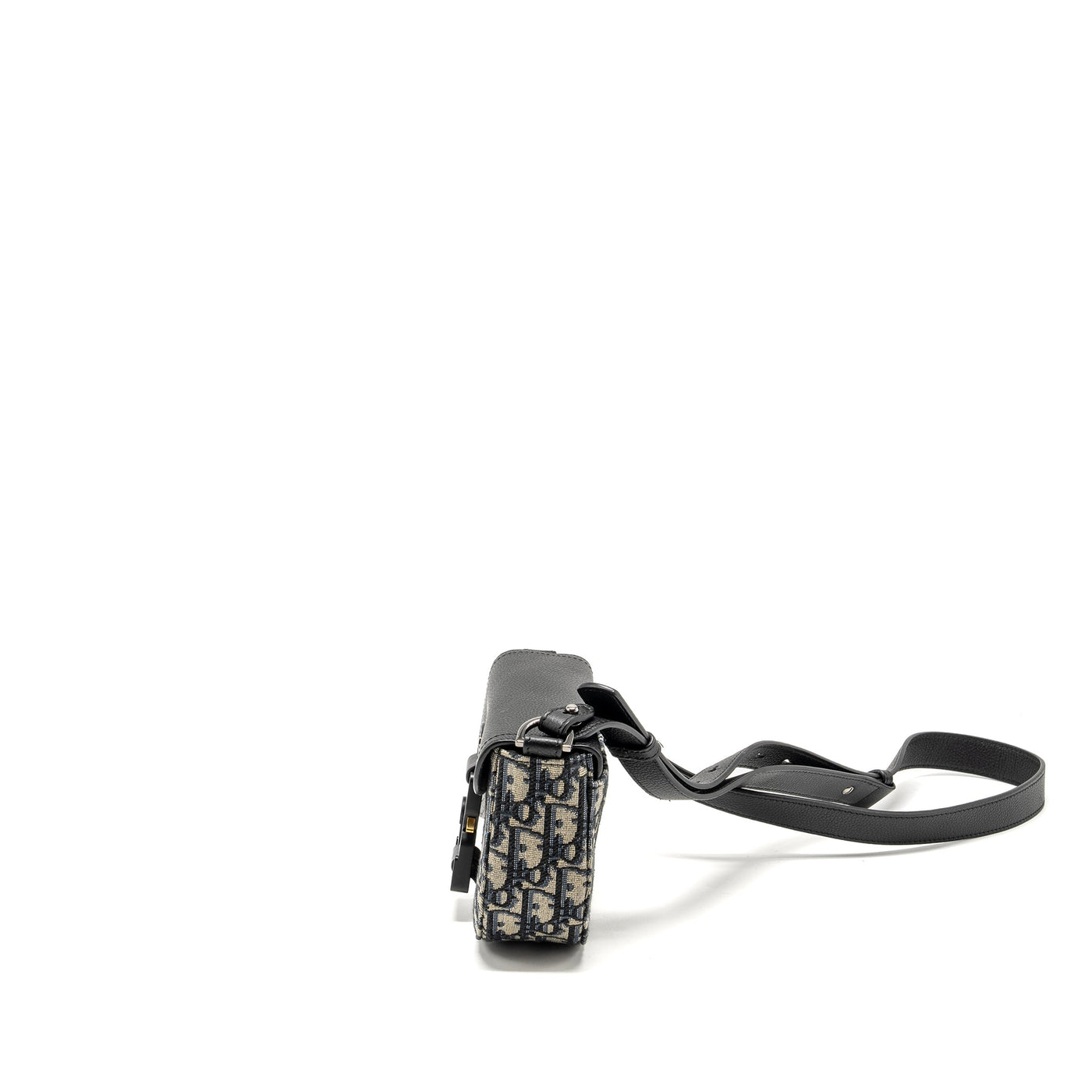 DIOR HOMME MINI SADDLE MESSENGER BAG WITH FLAP OBLIQUE JACQUARD/GRAINED CALFSKIN MULTICOLOUR HARDWARE