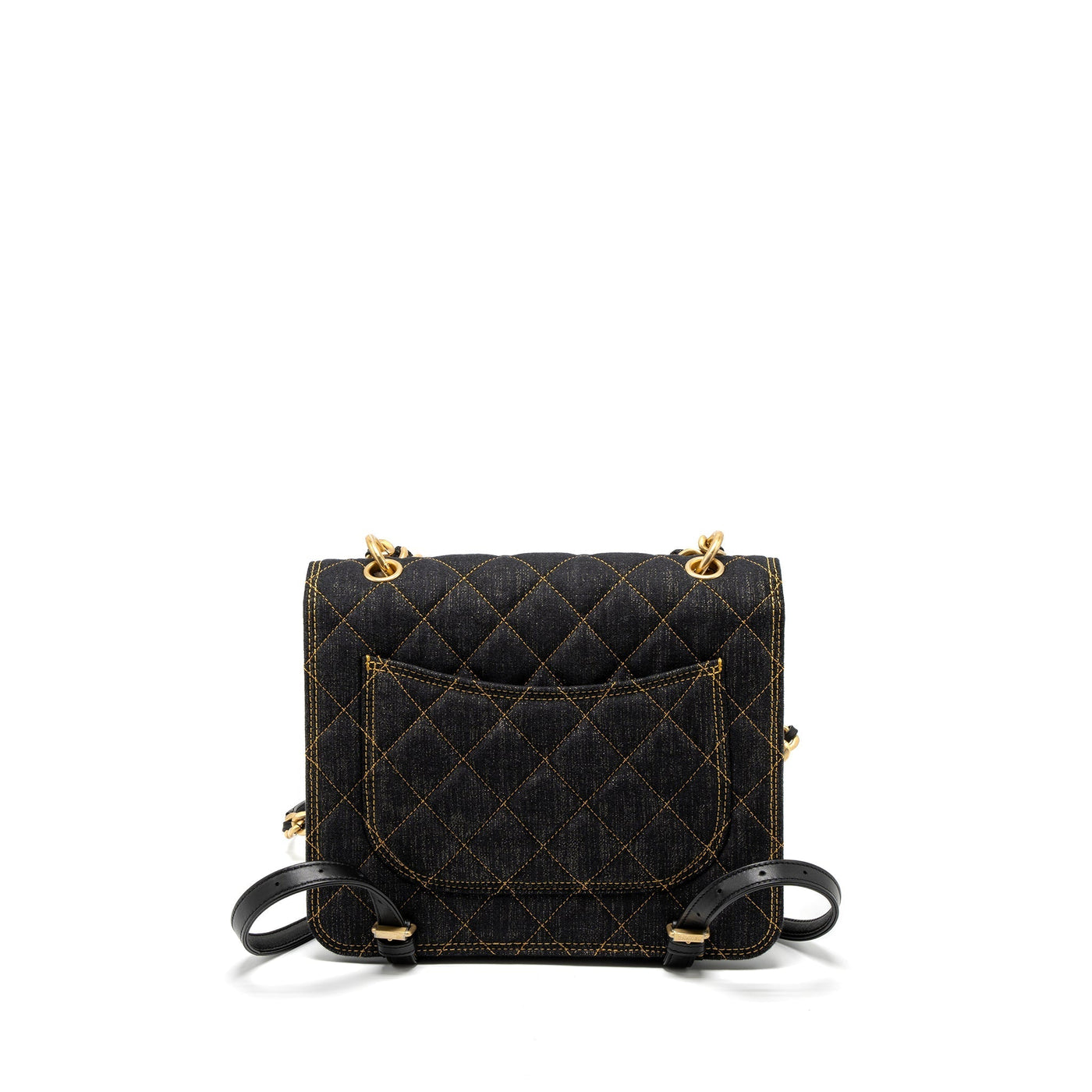 CHANEL 23S FLAP BACKPACK DENIM DARK BLUE BRUSHED GHW (MICROCHIP)