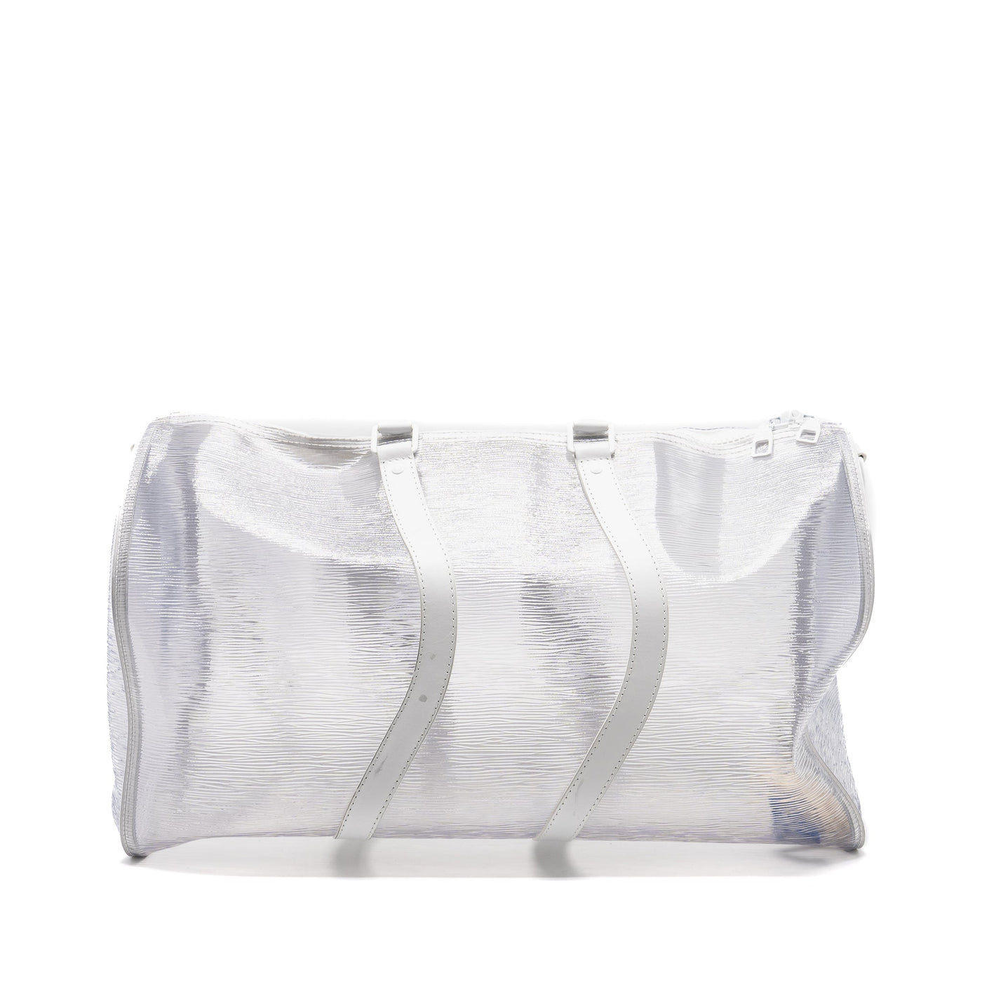 LOUIS VUITTON WAVY KEEPALL 50 EPI PLAGE WHITE