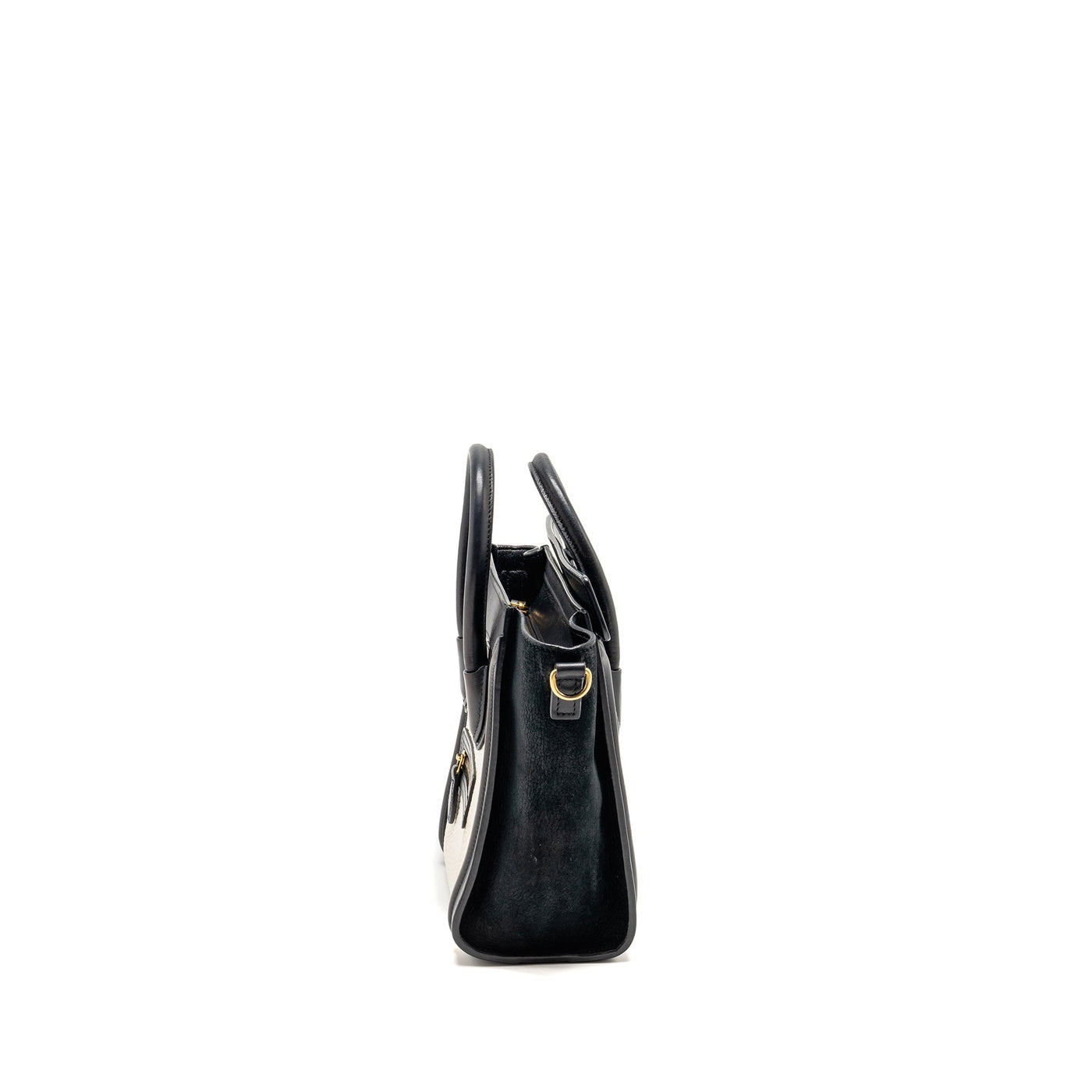 CELINE NANO LUGGAGE BAG CALFSKIN BLACK / WHITE GHW