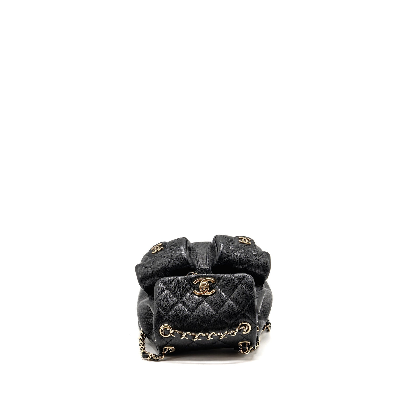 CHANEL 23P MINI TRIPLE PACK BACKPACK CAVIAR BLACK LGHW (MICROCHIP)