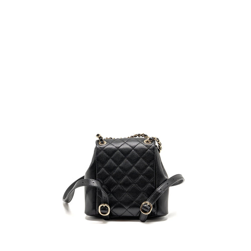 CHANEL 23P MINI TRIPLE PACK BACKPACK CAVIAR BLACK LGHW (MICROCHIP)