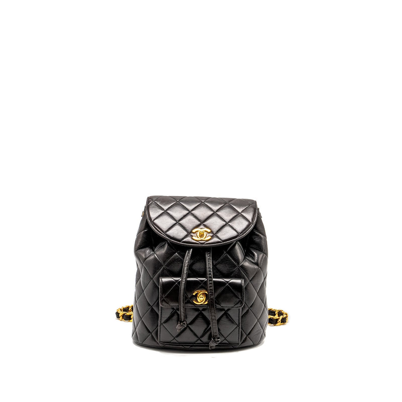 CHANEL VINTAGE DUMA BACKPACK LAMBSKIN BLACK GHW