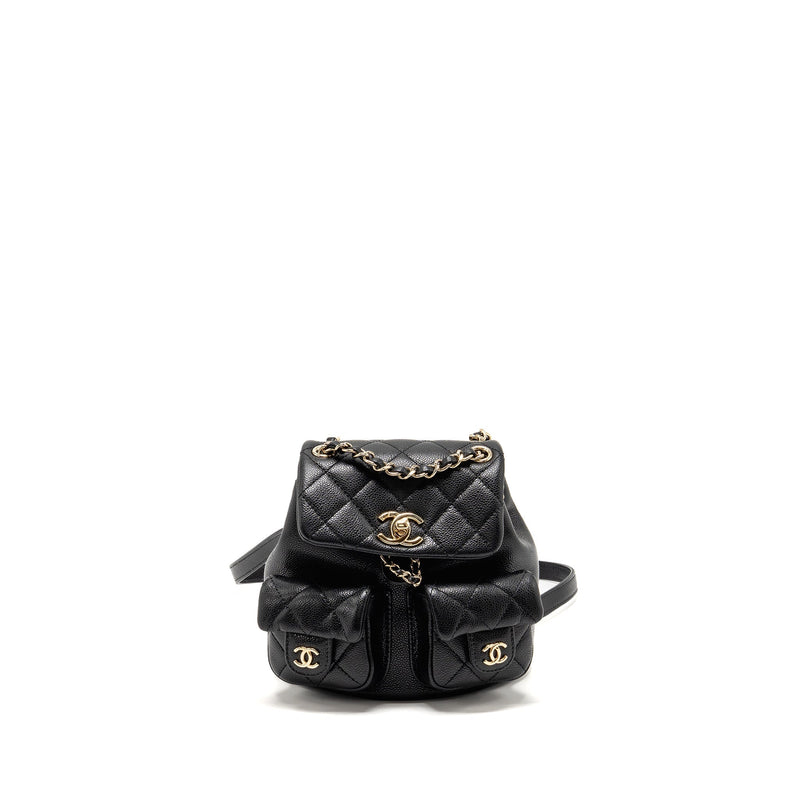 CHANEL 23P MINI TRIPLE PACK BACKPACK CAVIAR BLACK LGHW (MICROCHIP)