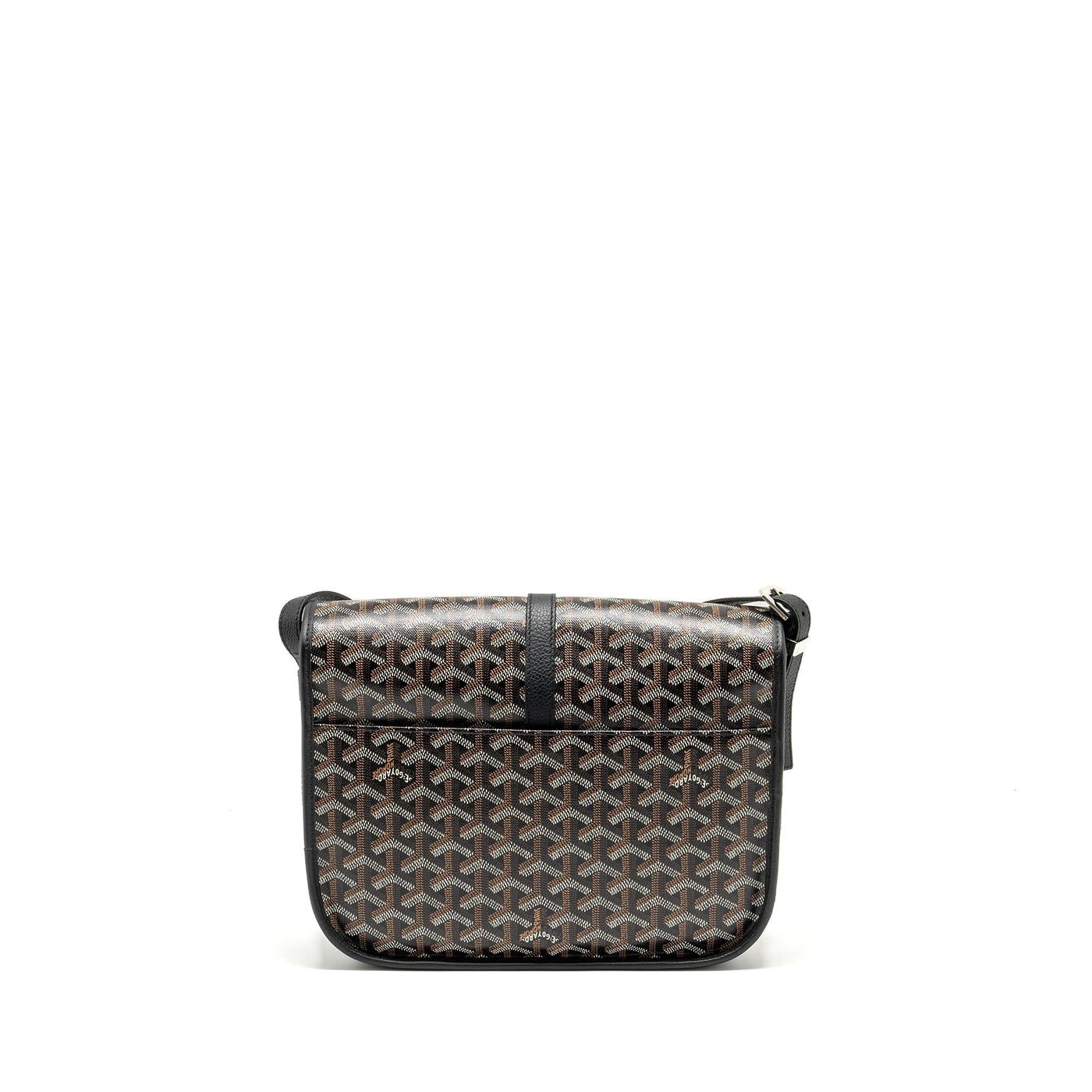 GOYARD BELVEDERE MM MESSENGER BAG GOYARDINE CANVAS/CALFSKIN BLACK SHW
