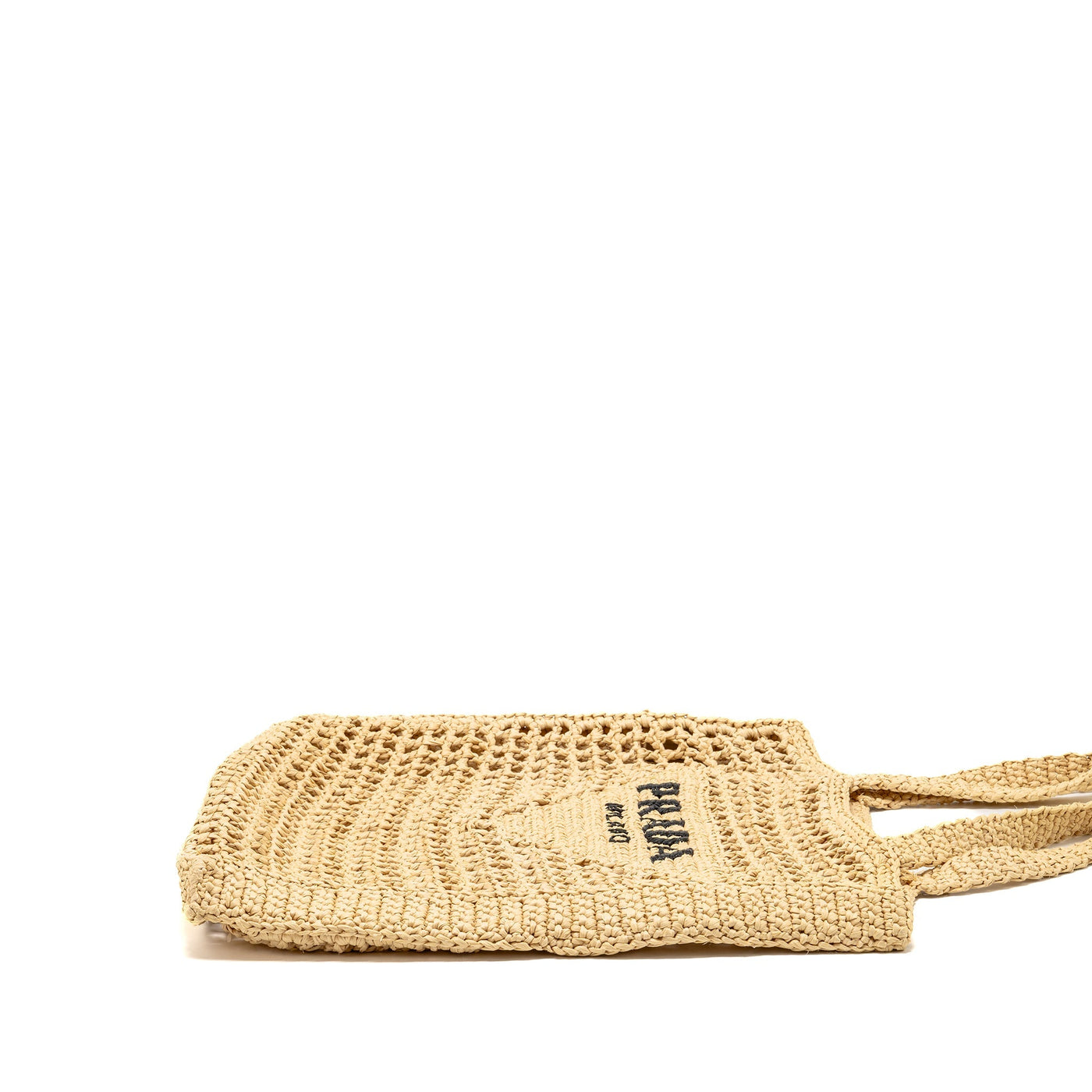 PRADA CROCHET TOTE BAG RAFFIA NATURAL