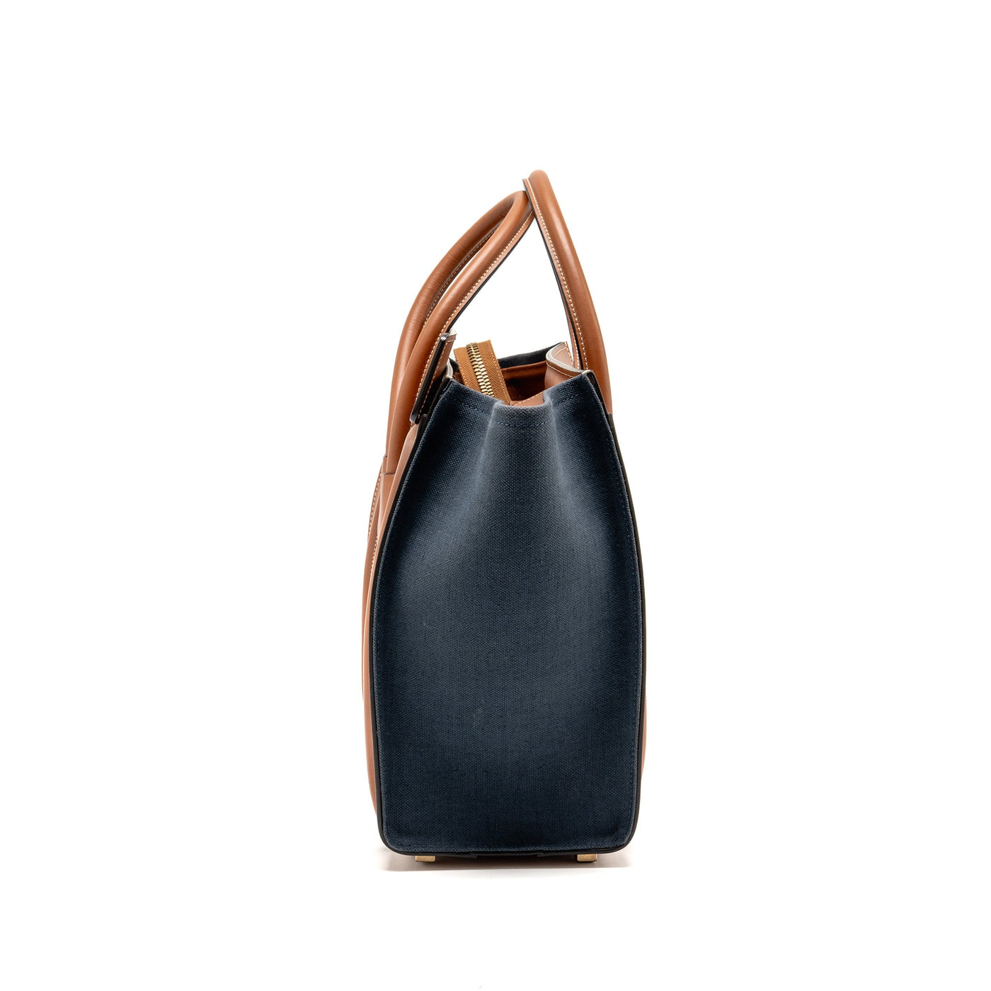 CELINE MICRO LUGGAGE BAG CALFSKIN/DENIM NAVY/TAN GHW