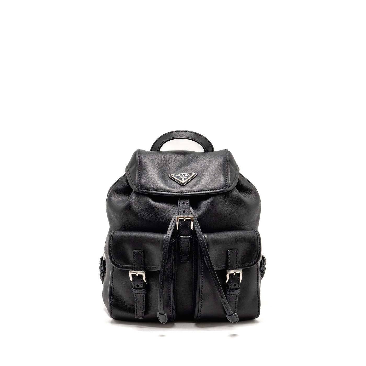PRADA ZAINETTO BACKPACK LEATHER BLACK SHW