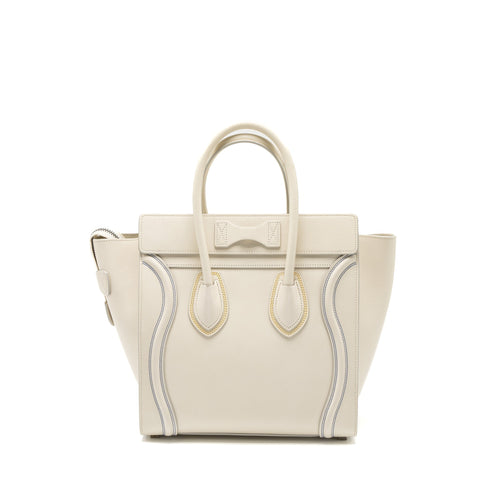 CELINE MICRO LUGGAGE BAG CALFSKIN WHITE SHW