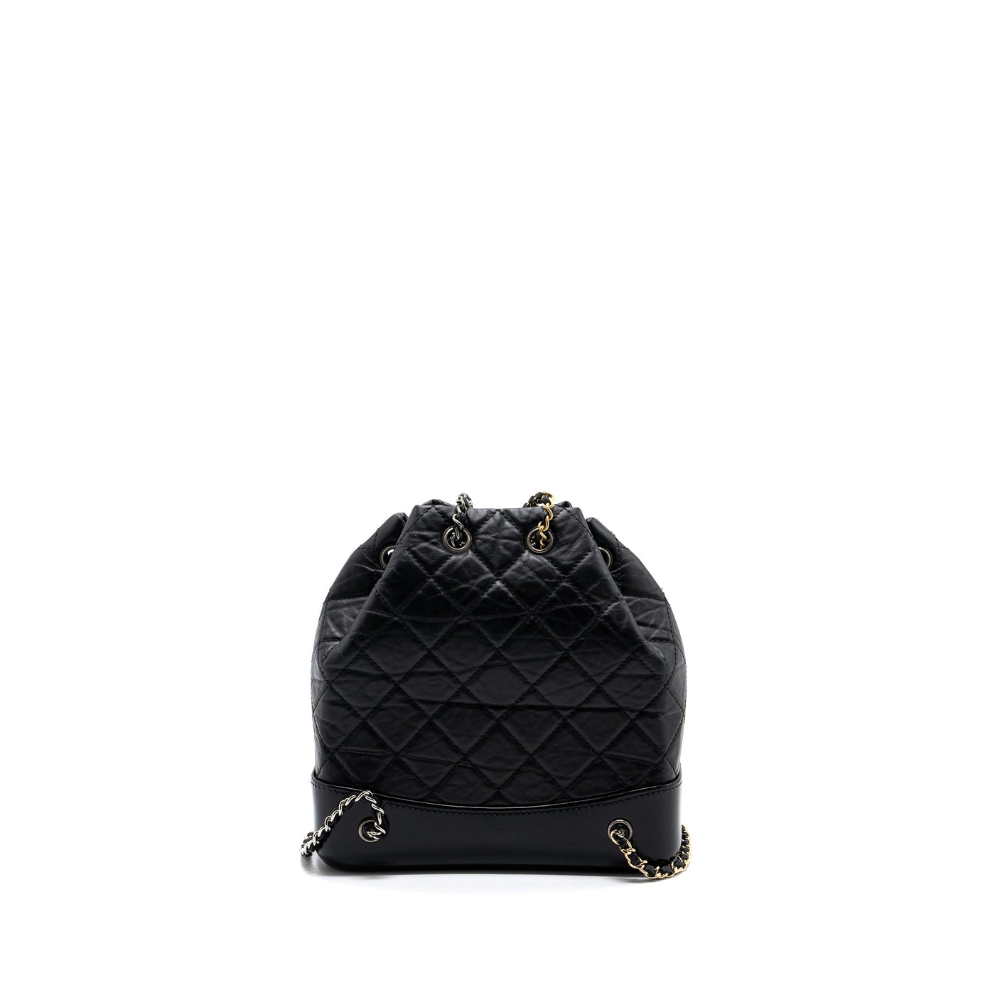 CHANEL SMALL GABRIELLE BACKPACK AGED CALFSKIN BLACK MULTICOLOUR HARDWARE