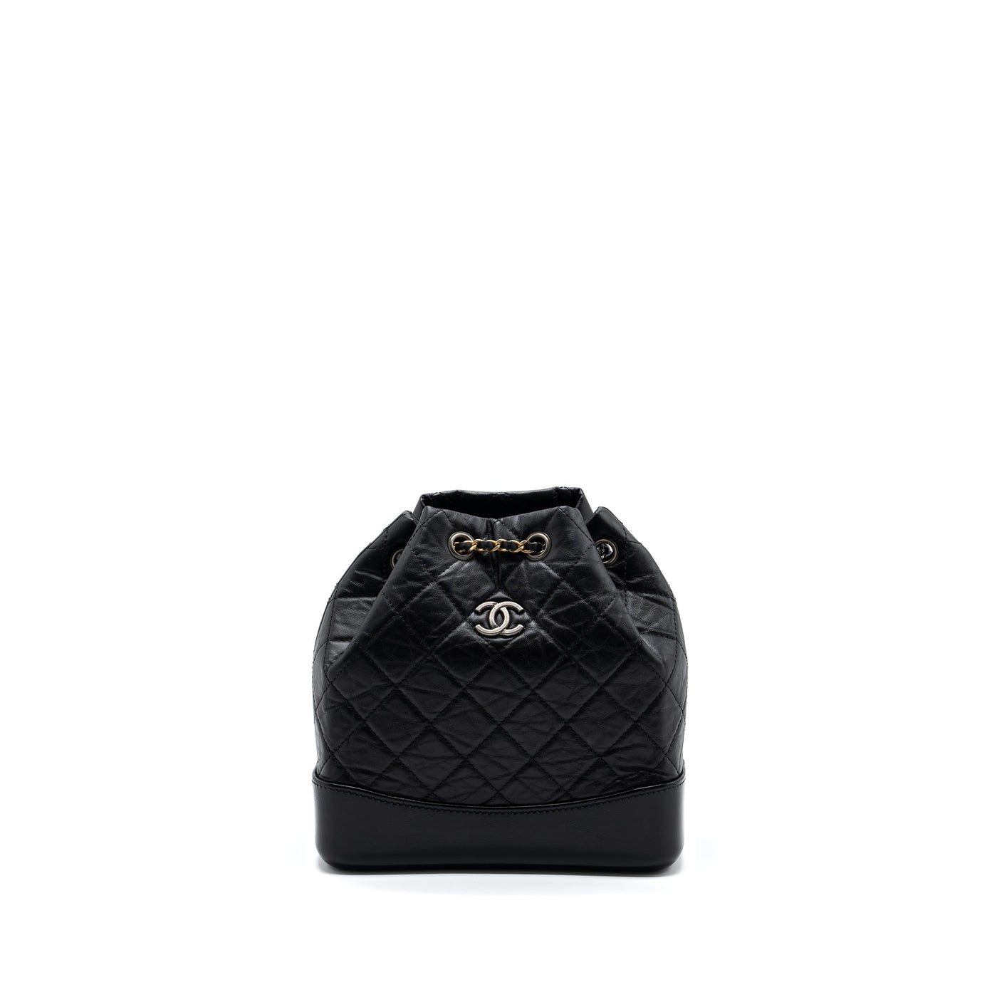 CHANEL SMALL GABRIELLE BACKPACK AGED CALFSKIN BLACK MULTICOLOUR HARDWARE