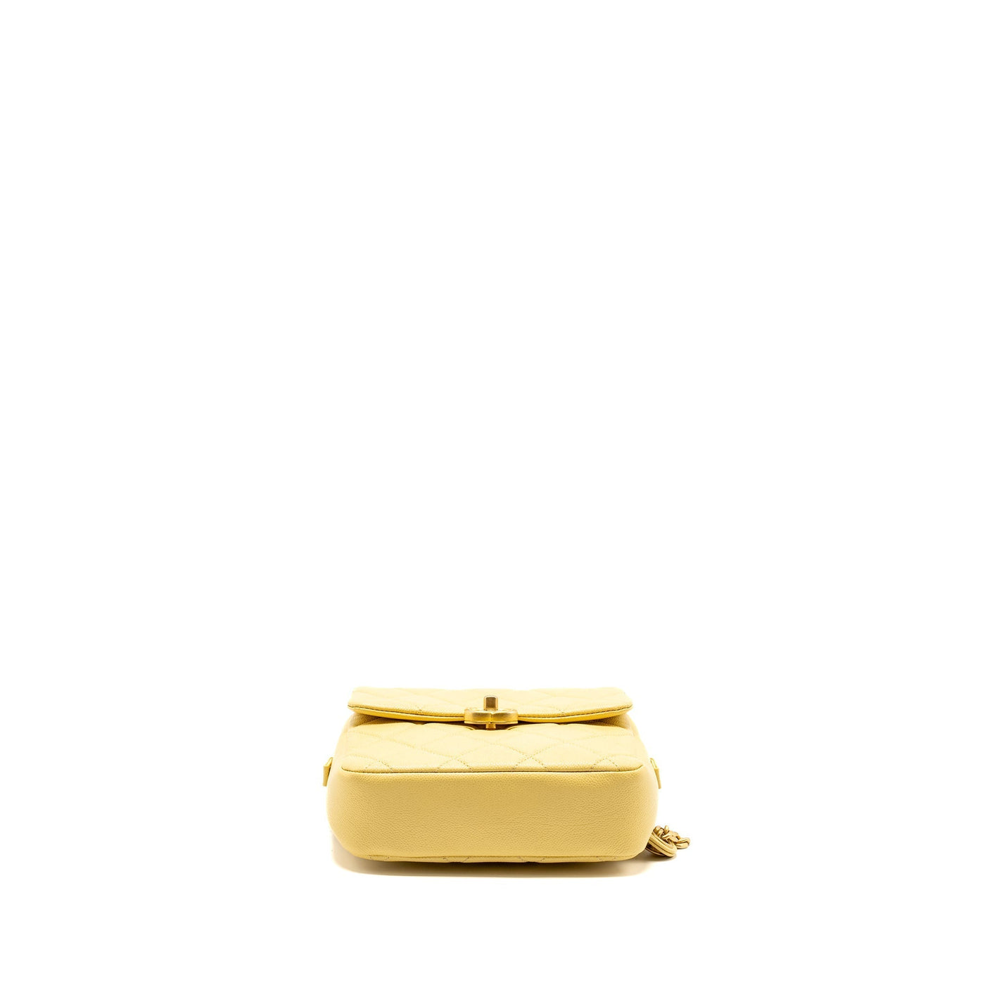 CHANEL 22P QUILTED FLAP BACKPACK CAVIAR LIGHT YELLOW GHW (MICROCHIP)