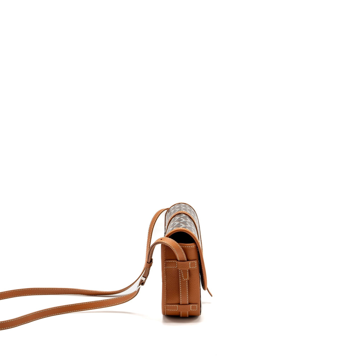 GOYARD BELVEDERE PM MESSENGER BAG GOYARDLINE CANVAS BROWN SHW