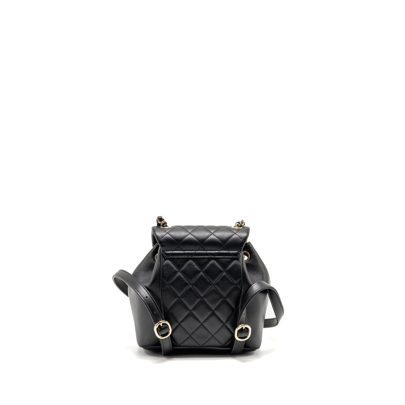 CHANEL 24P MINI DUMA BACKPACK CALFSKIN BLACK LGHW (MICROCHIP)