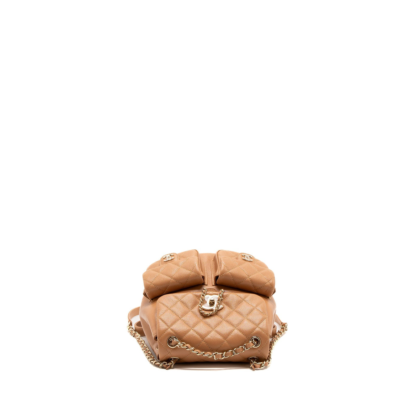 CHANEL 23P TRIPLE PACK BACKPACK CAVIAR DARK BEIGE LGHW(MICROCHIP)