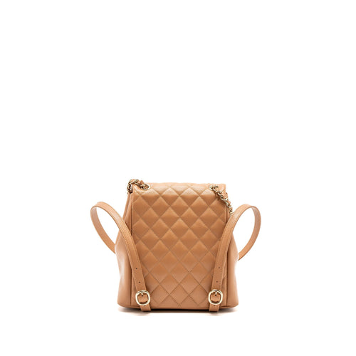 CHANEL 23P TRIPLE PACK BACKPACK CAVIAR DARK BEIGE LGHW(MICROCHIP)