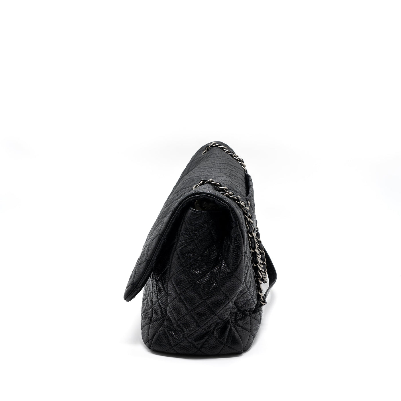 CHANEL XXL CLASSIC TRAVEL FLAP CALFSKIN BLACK RUTHENIUM HARDWARE
