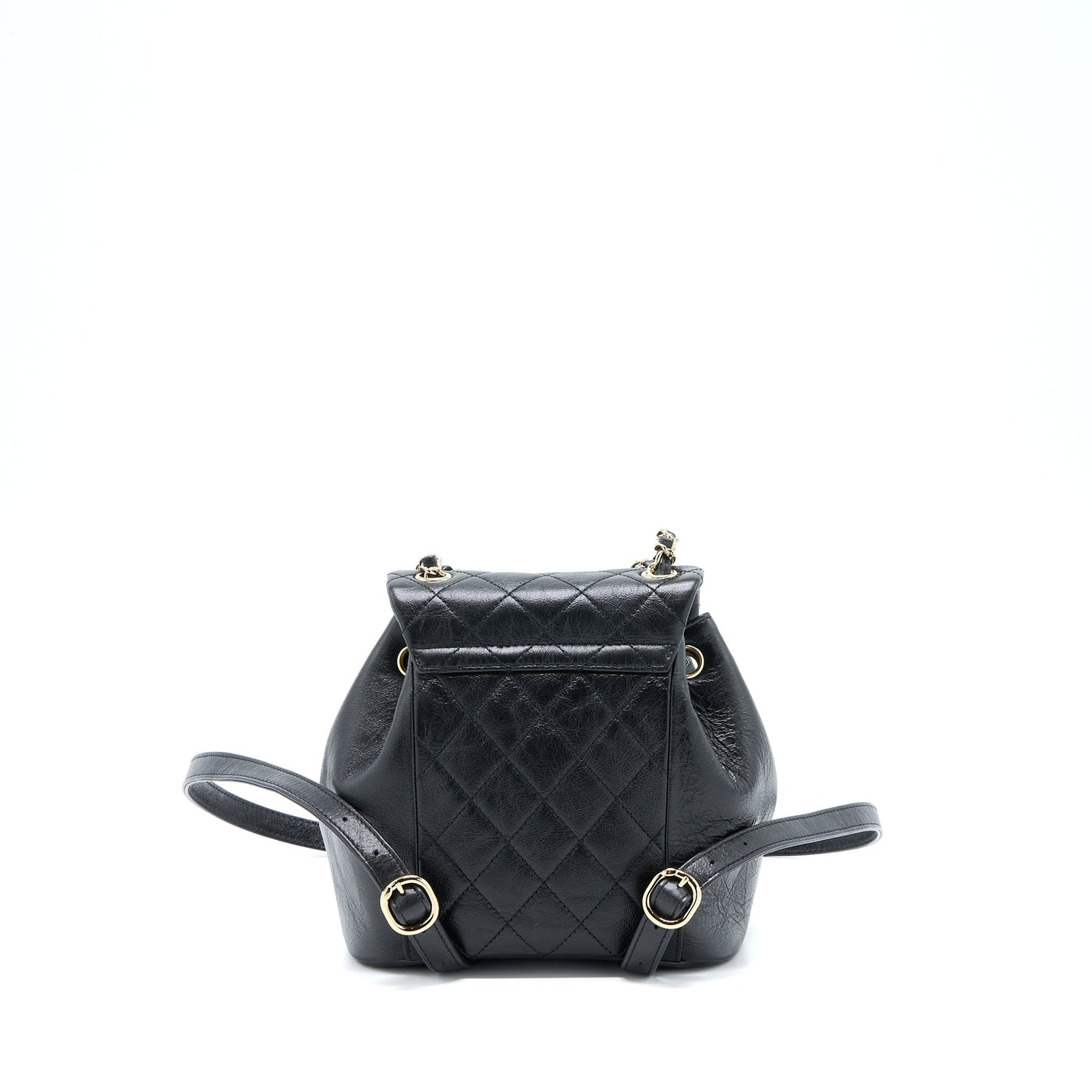 CHANEL 22C MINI DUMA BACKPACK AGED CALFSKIN BLACK LGHW (MICROCHIP)