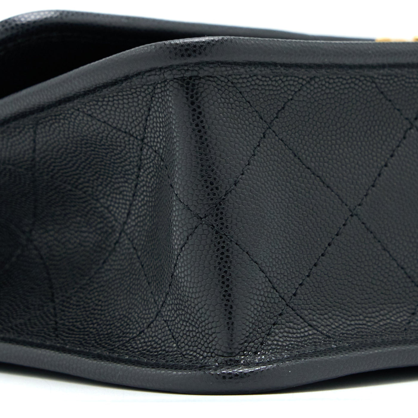 CHANEL 22K TOP HANDLE MESSENGER BAG CAVIAR BLACK BRUSHED GHW (MICROCHIP)