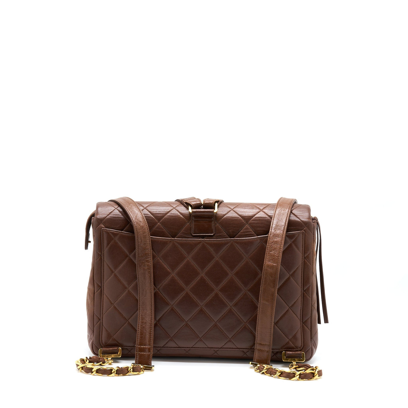 CHANEL VINTAGE CLASSIC TIMELESS BACKPACK LAMBSKIN BROWN GHW