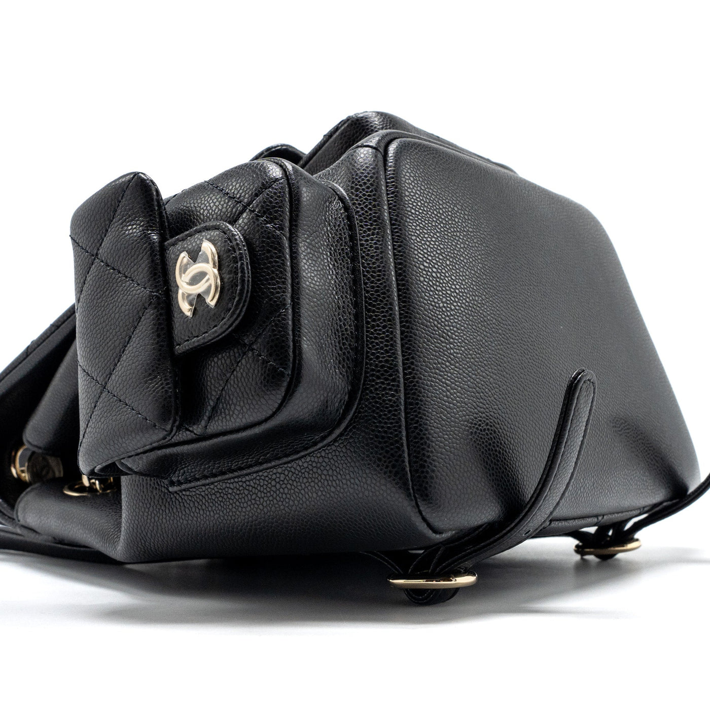 CHANEL 23K TRIPLE POCKET BACKPACK CAVIAR BLACK LGHW (MICROCHIP)