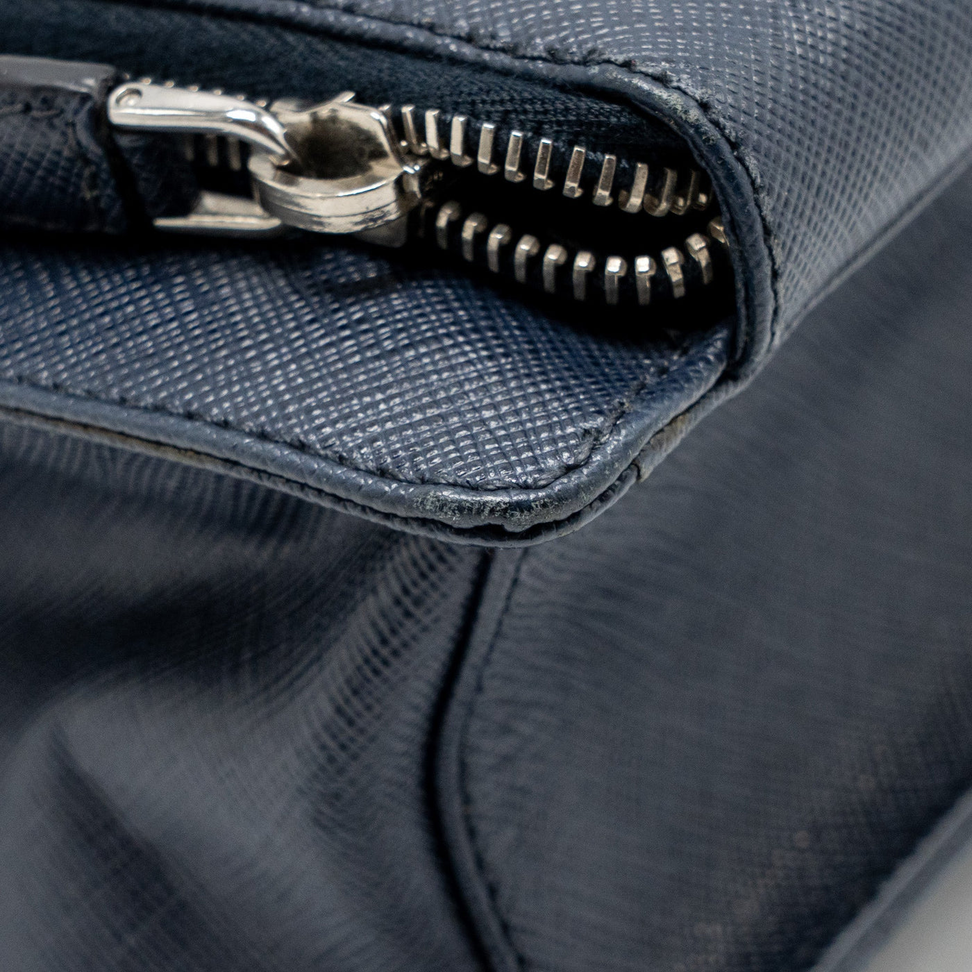 PRADA SAFFIANO TRAVEL BRIEFCASE CALFSKIN DARK BLUE SHW