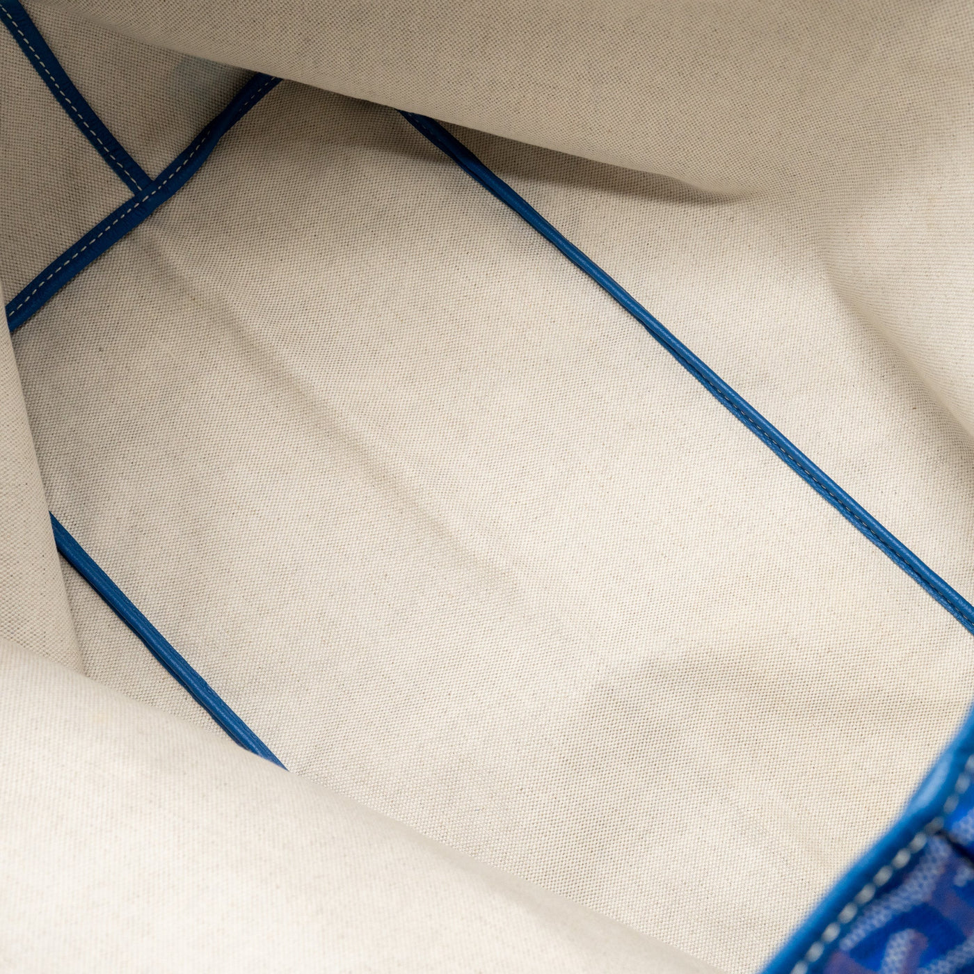 GOYARD SAINT LOUIS GM TOTE BAG GOYARDINE CANVAS/CALFSKIN LEATHER BLUE SHW