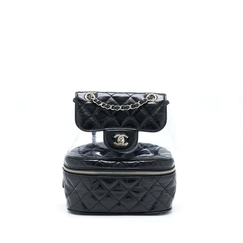 CHANEL PVC AQUARIUM BACKPACK BLACK PVC/AGED CALFSKIN SHW