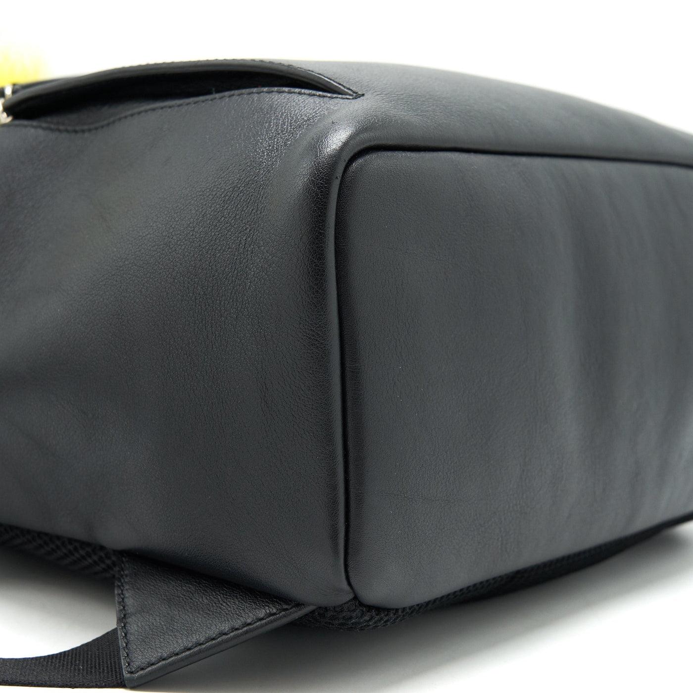 FENDI MONSTER BACKPACK BLACK/YELLOW FUR