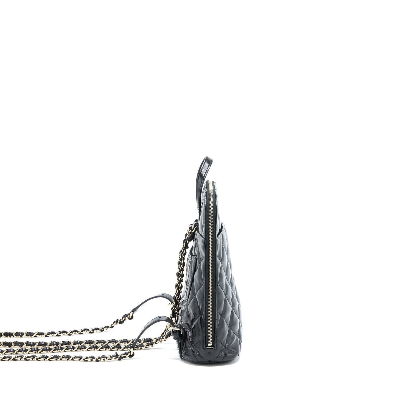 CHANEL 22A QUILTED BACKPACK SHINY CALFSKIN BLACK LGHW (MICROCHIP)
