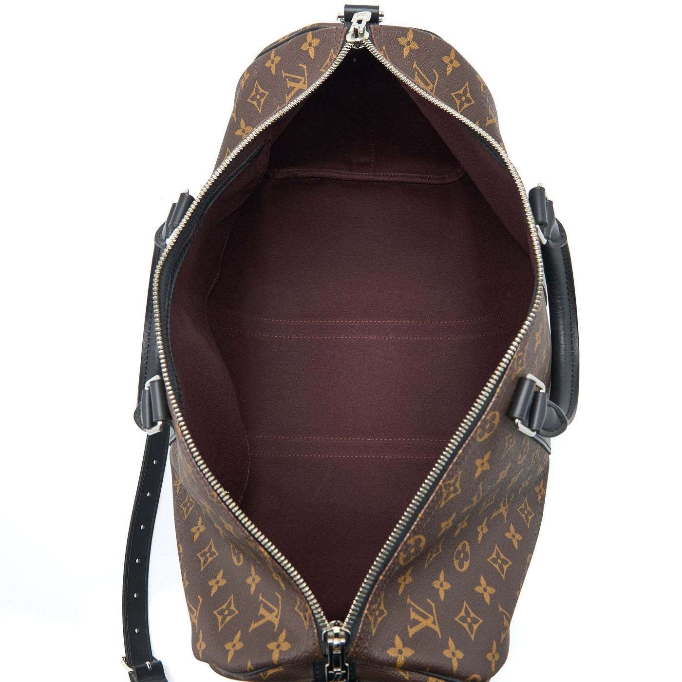 LOUIS VUITTON KEEPALL BANDOULIERE 45 MONOGRAM MACASSAR CANVAS SHW