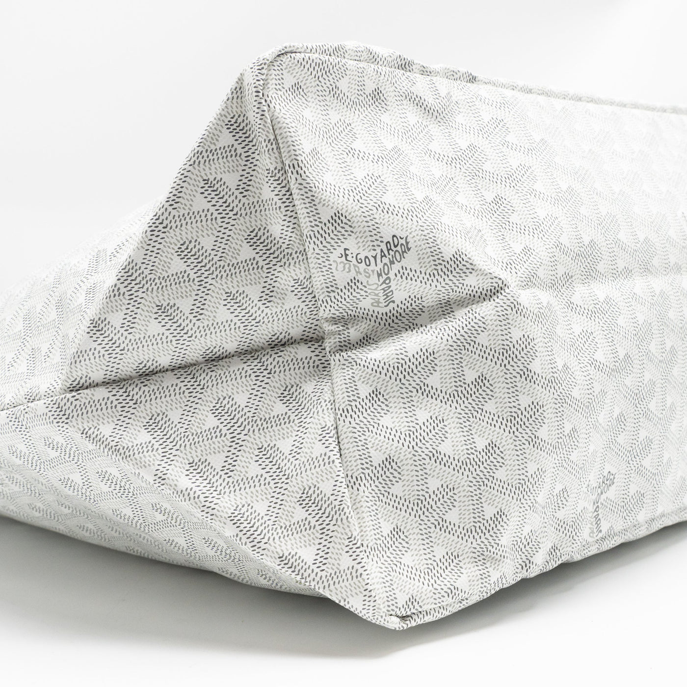 GOYARD SAINT LOUIS TOTE GM BAG GOYARDINE CANVAS/CALFSKIN LEATHER WHITE SHW