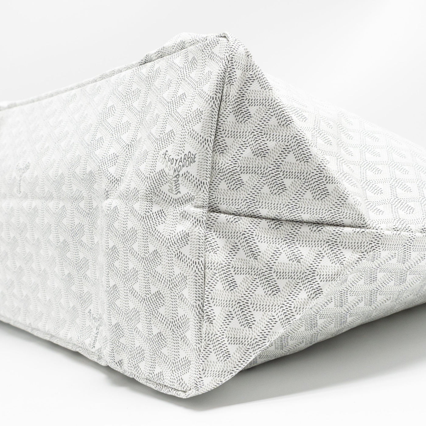 GOYARD SAINT LOUIS TOTE GM BAG GOYARDINE CANVAS/CALFSKIN LEATHER WHITE SHW