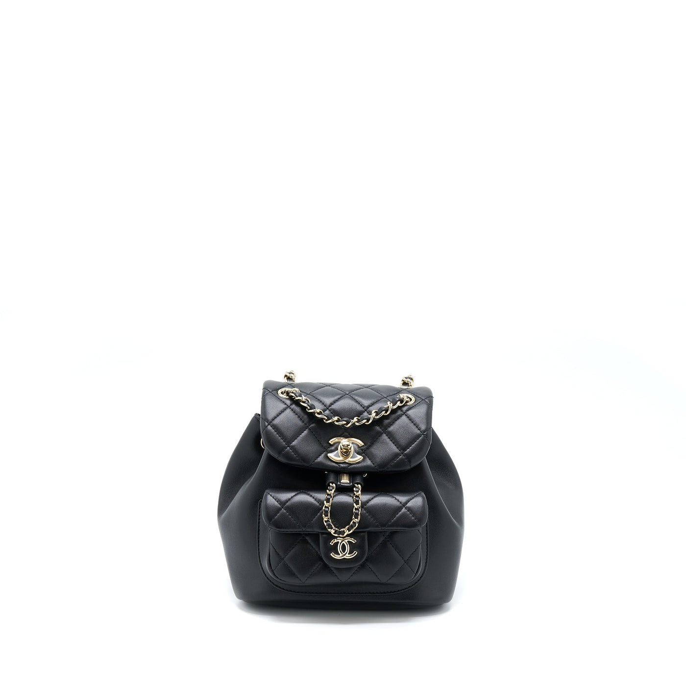 CHANEL DUMA MINI BACKPACK LAMBSKIN BLACK LGHW (MICROCHIP)