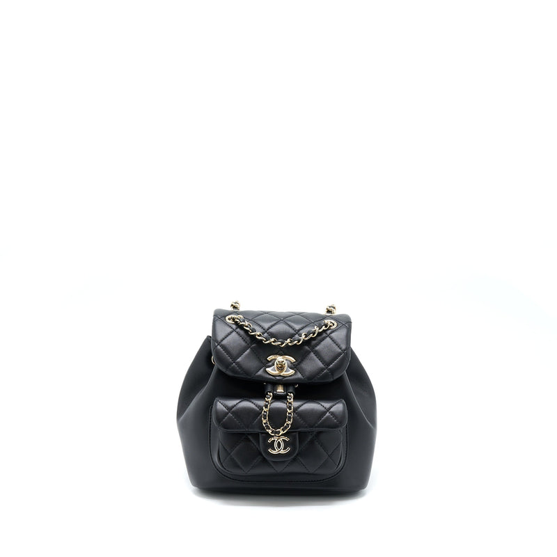 CHANEL DUMA MINI BACKPACK LAMBSKIN BLACK LGHW (MICROCHIP)