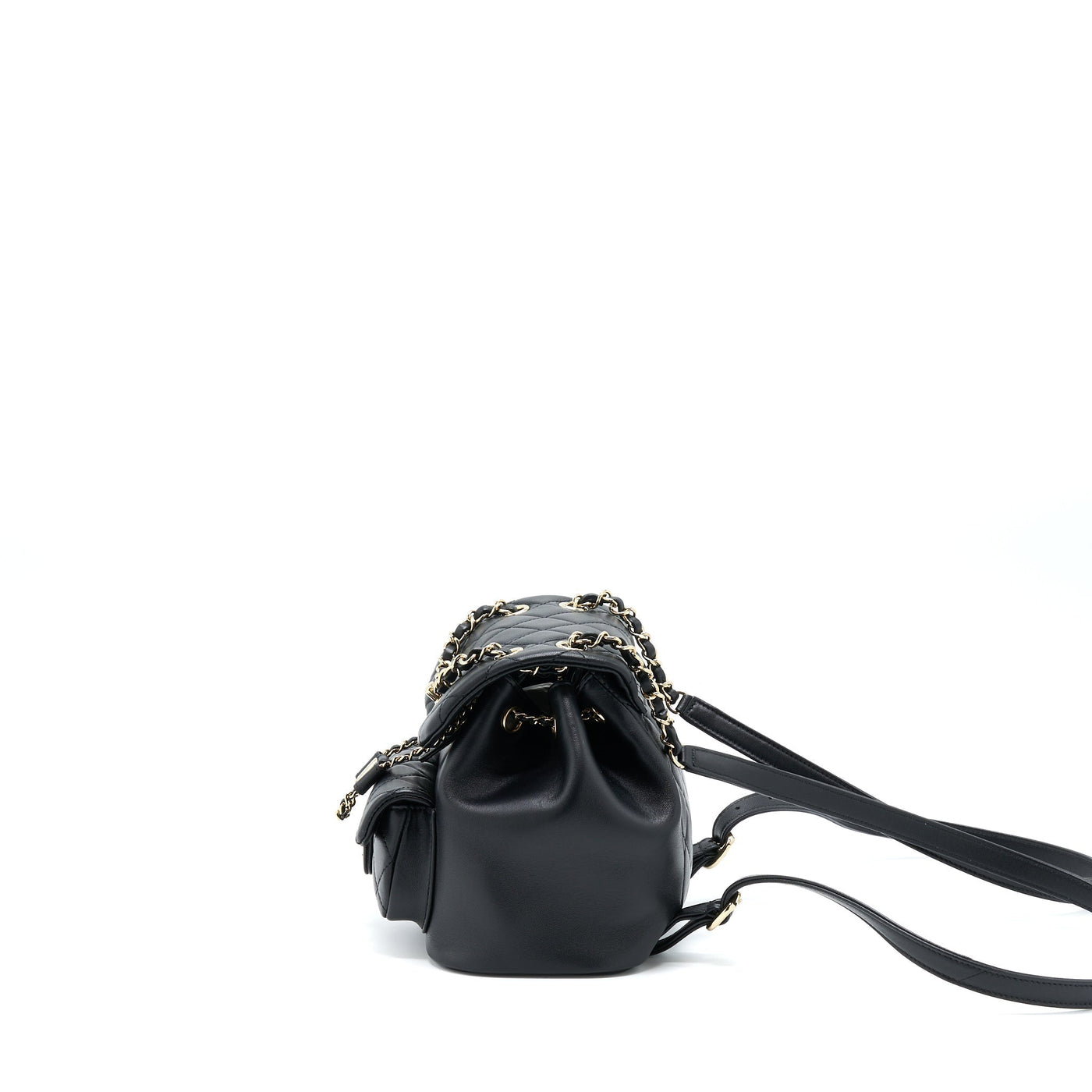 CHANEL DUMA MINI BACKPACK LAMBSKIN BLACK LGHW (MICROCHIP)