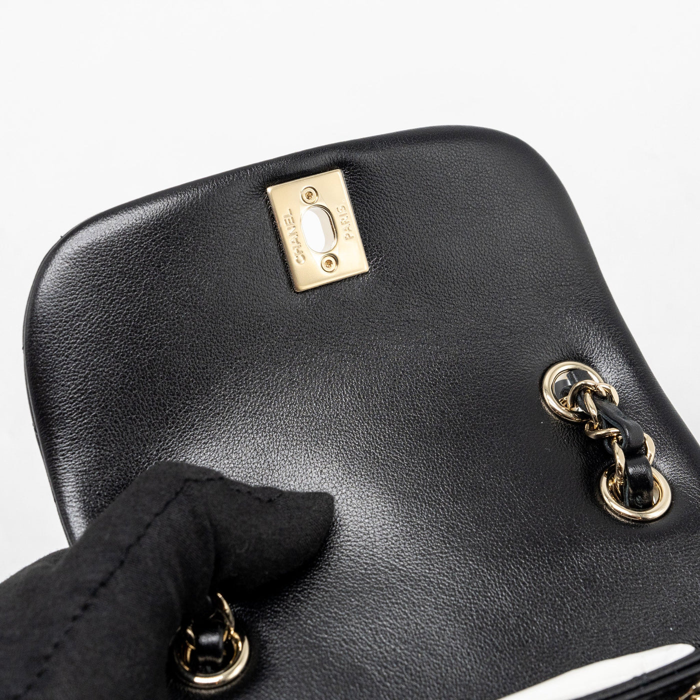 CHANEL 24P MINI DUMA BACKPACK CALFSKIN BLACK LGHW (MICROCHIP)