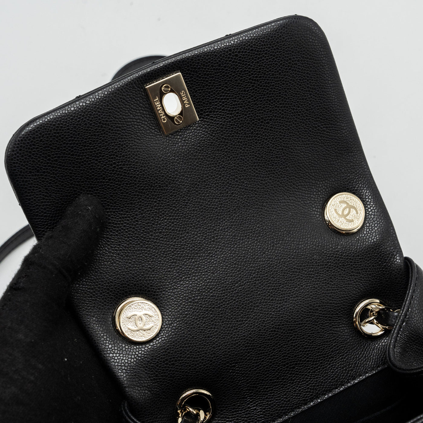 CHANEL 23K TRIPLE POCKET BACKPACK CAVIAR BLACK LGHW (MICROCHIP)