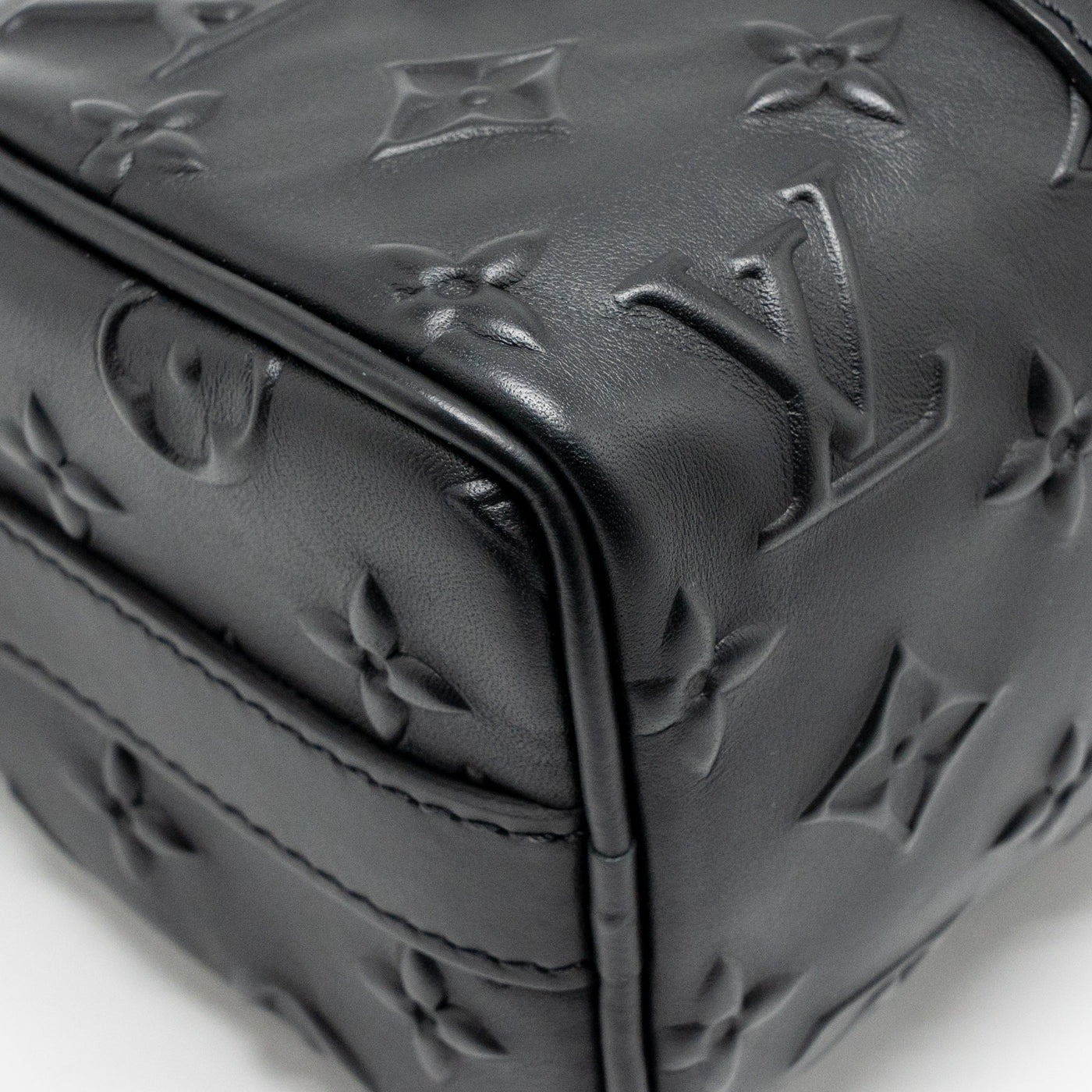 LOUIS VUITTON KEEPALL XS MONOGRAM SEAL COWHIDE LEATHER SO BLACK