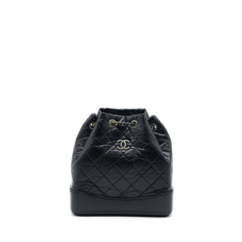 CHANEL SMALL GABRIELLE BACKPACK CALFSKIN BLACK MULTICOLOUR HARDWARE (MICROCHIP)
