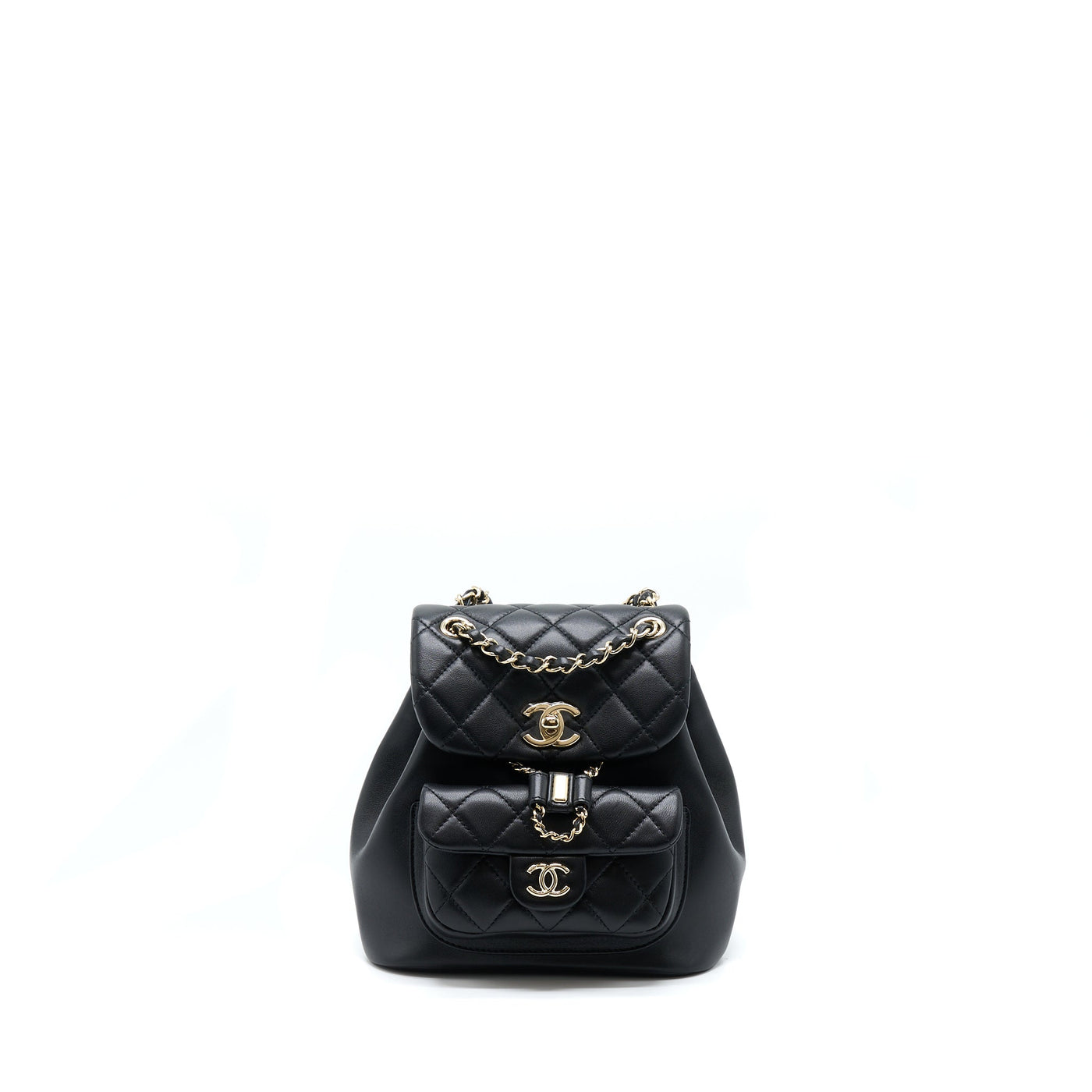 CHANEL DUMA MINI BACKPACK BLACK LGHW (MICROCHIP)