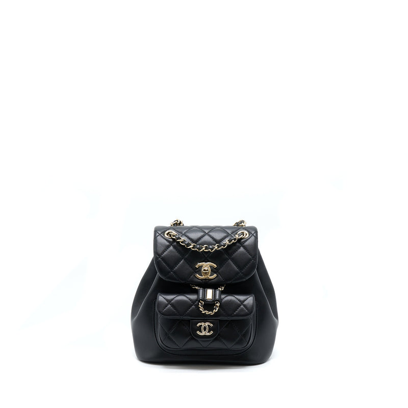 CHANEL DUMA MINI BACKPACK BLACK LGHW (MICROCHIP)