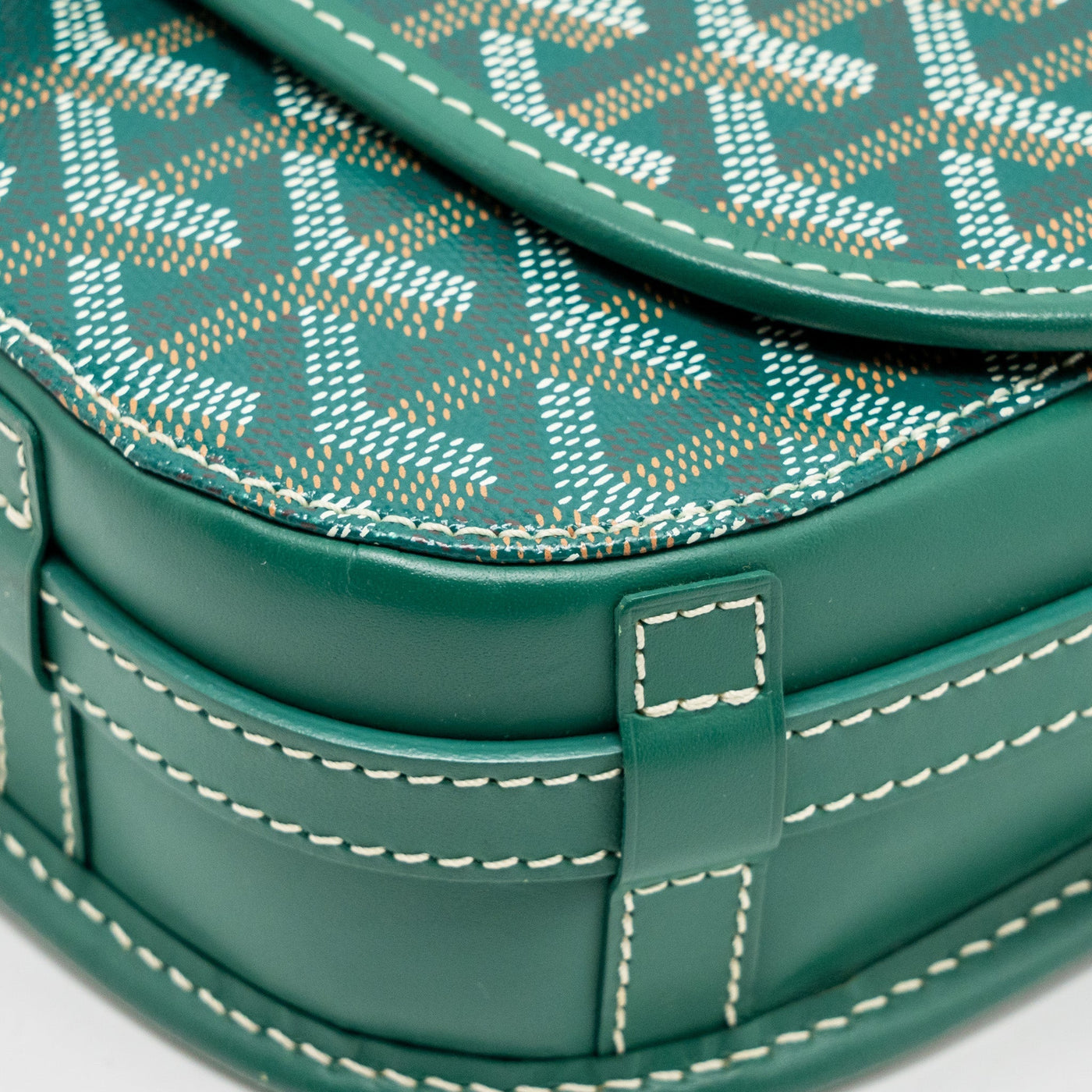 GOYARD BELVEDERE PM MESSENGER BAG GOYARDLINE CANVAS GREEN SHW