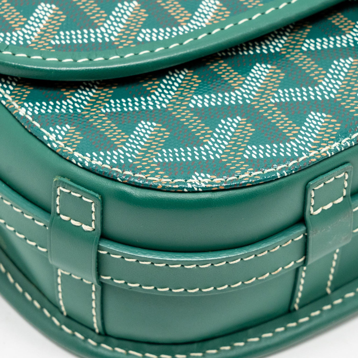 GOYARD BELVEDERE PM MESSENGER BAG GOYARDLINE CANVAS GREEN SHW