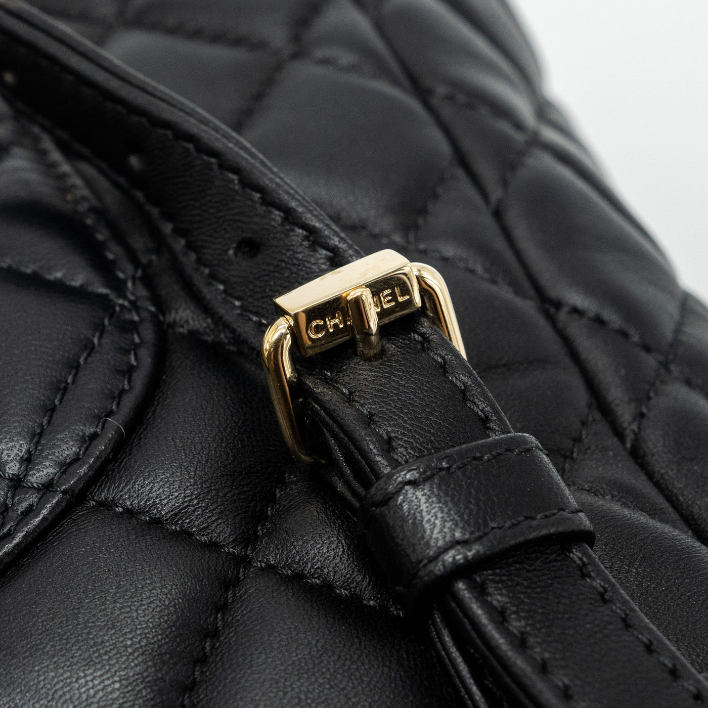 CHANEL QUILTED FLAP BACKPACK LAMBSKIN BLACK GHW
